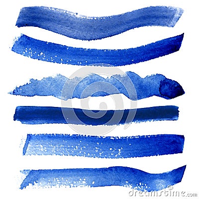 Bright painted watercolor strips. Hand drawn elements. Stock Photo