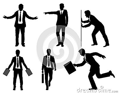 Six businessmen silhouette Vector Illustration