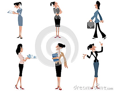 Six businesswomen set Vector Illustration