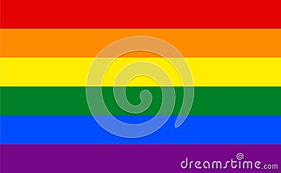 Six-color rainbow flag or gay pride Vector Illustration