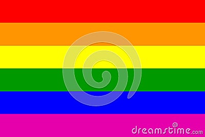 Six colors rainbow flag icon. Lgbt, sexual minorities, gays and lesbians movement symbol Vector Illustration