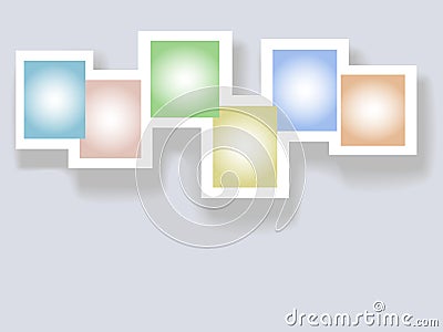 Six Complementary Colors Copyspaces in Frames Vector Illustration