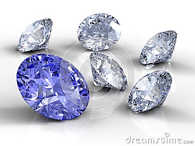 Six diamonds Stock Photo