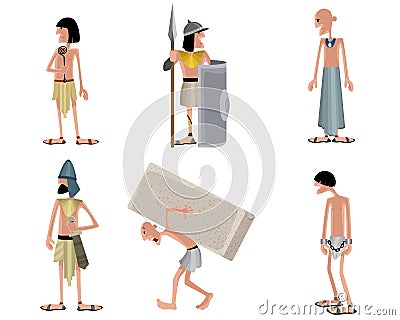 Six egyptians set Vector Illustration