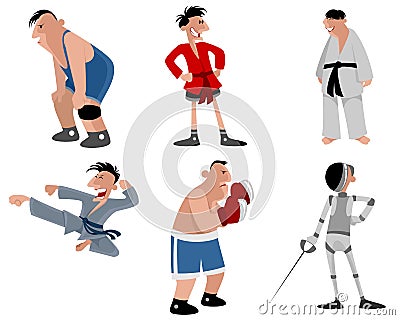 Six fighters set Vector Illustration