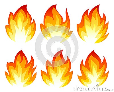 Six fire icon Vector Illustration