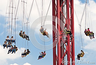 Six Flags Adventure amusement park in Mexico City. Editorial Stock Photo