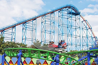 Six Flags Adventure amusement park in Mexico City. Editorial Stock Photo