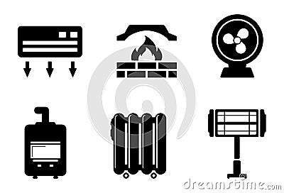 Six heat icons Vector Illustration