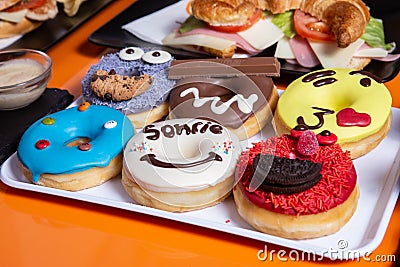 Six right donuts Stock Photo