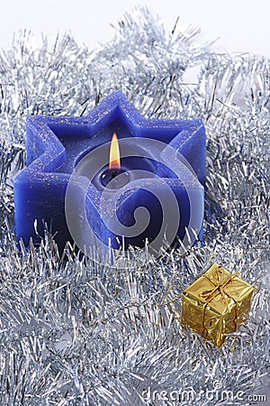 Six sided Christmas candle Stock Photo