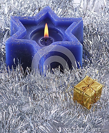 Six sided Christmas candle Stock Photo