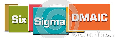 Six Sigma DMAIC Various Color Boxes Stock Photo