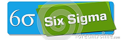 Six Sigma Green Blue Rotated Squares Stock Photo