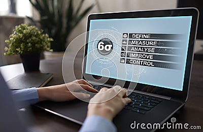 Six sigma - set of techniques and tools for process improvement. Stock Photo