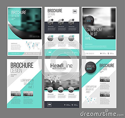 Six trendy brochures templates Vector Illustration