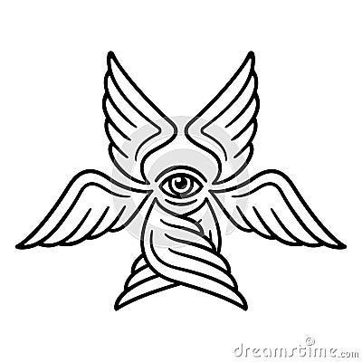 Six winged Seraphim Vector Illustration