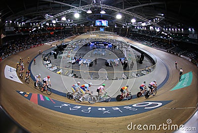 Sixday cycling series finals in palma velodrome Editorial Stock Photo