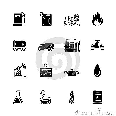 Sixteen black computer icons isolated on white Vector Illustration