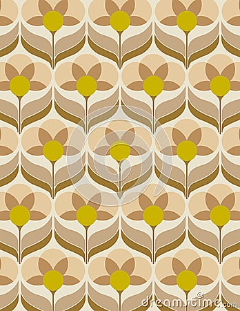 Sixties flower wallpaper Stock Photo