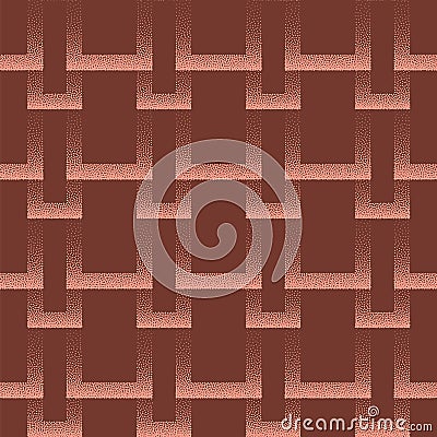 Sixties Geometric Ornament Vector Seamless Pattern Trendy Brown Abstraction Vector Illustration