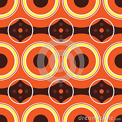 Sixties orange retro Vector Illustration