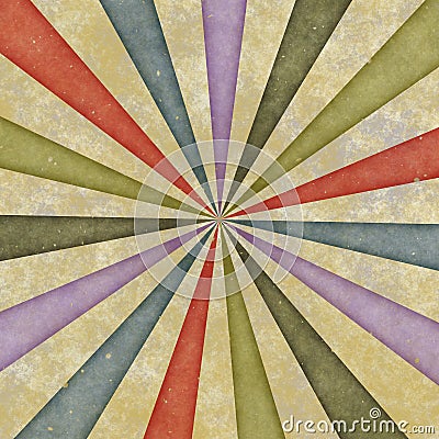 Sixties style grungy sunburst swirl Stock Photo