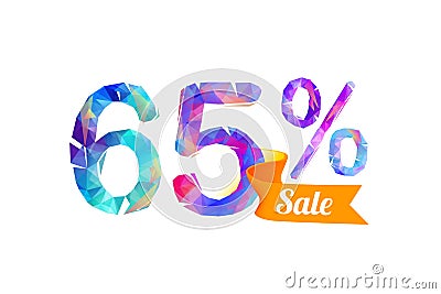 65 sixty five percents sale Vector Illustration