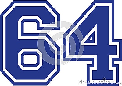 Sixty-four college number 64 Vector Illustration