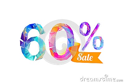 60 sixty percents sale Vector Illustration