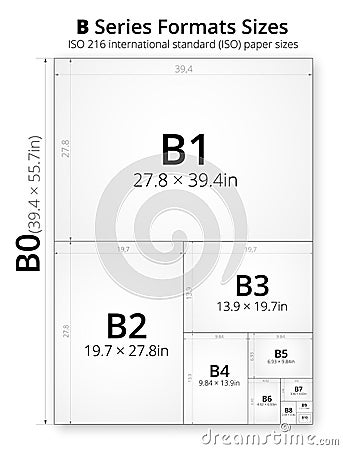 Size Of Format B Paper Sheets Stock Vector - Image: 70676914