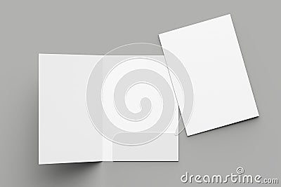 A4 size single pocket reinforced folder mock up isolated on gray Cartoon Illustration