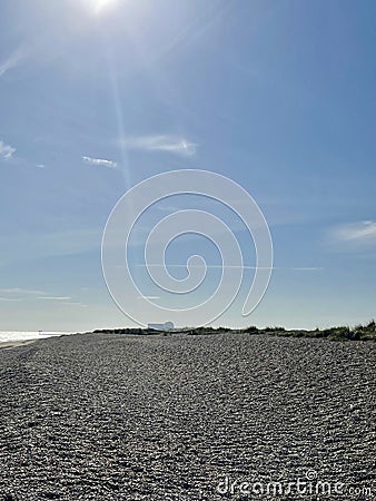 Sizewell B nuclear power station and beach Stock Photo