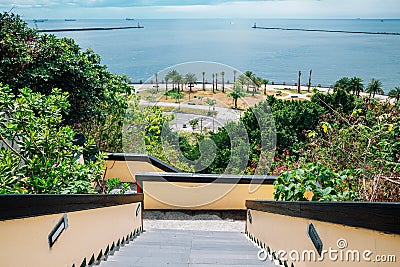 Sizihwan seaside park at summer in Kaohsiung, Taiwan Stock Photo