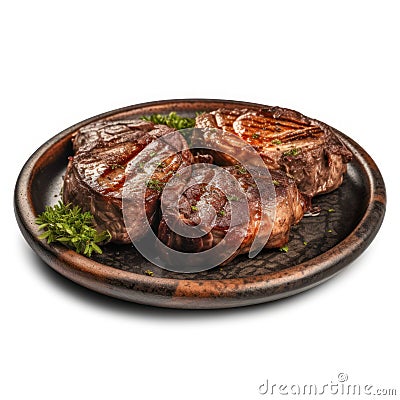 Sizzling Argentinean Asado: Grilled Meat on a Plate . Stock Photo