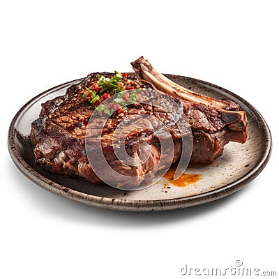 Sizzling Argentinean Asado: Grilled Meat on a Plate . Stock Photo