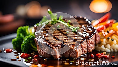 Sizzling Beef Steak Stock Photo