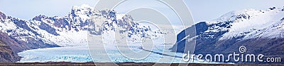 Skaftafell Glacier Iceland Panorama Stock Photo