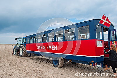 Tractor with a passenger wagon Editorial Stock Photo