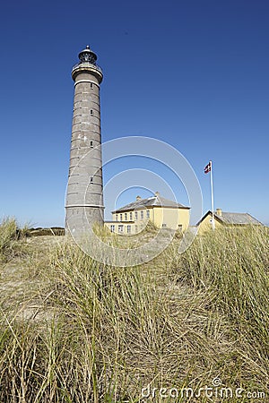 Skagen (Denmark) - Lighthouse Grey Tower Stock Photo