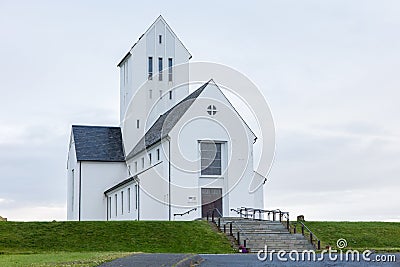 SKALHOLT, ICELAND - JULY 24: The modern Skalholt cathedral was completed in 1963, is pictured on July 24, 2016 and is situated on Editorial Stock Photo