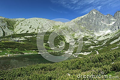 Skalnate lake in High Tatra Mountains Stock Photo