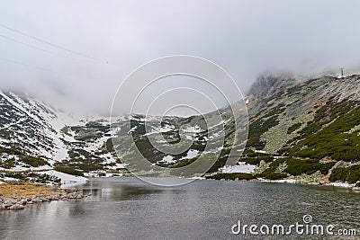 Skalnate pleso mountain lake. Slovakia. Stock Photo