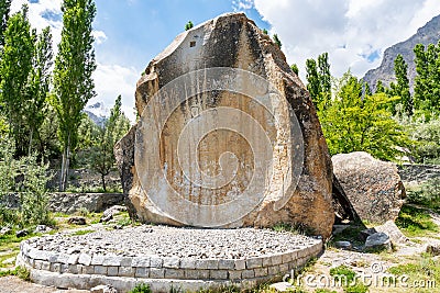 Skardu Manthal Buddha Rock 17 Stock Photo