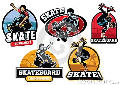 Skate badge design Vector Illustration