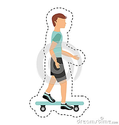 Skate board extreme sport Vector Illustration