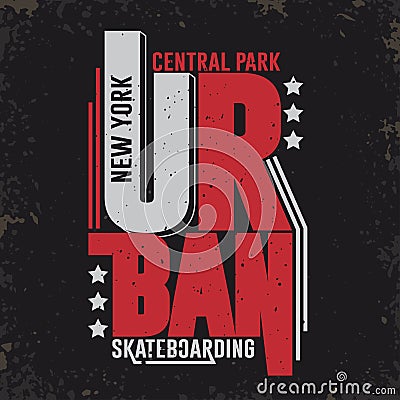 Skate board New York typography vector Vector Illustration