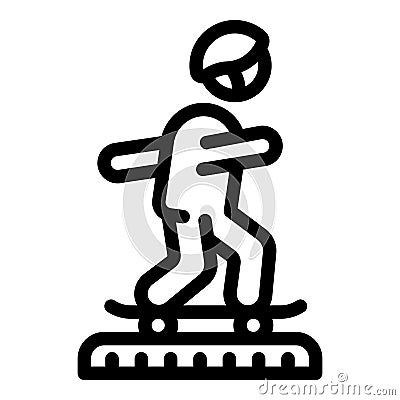 Skate rider in equipment icon outline vector. Street park Stock Photo