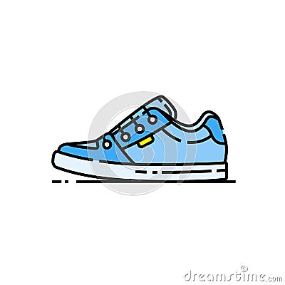 Sneaker shoes line icon Vector Illustration