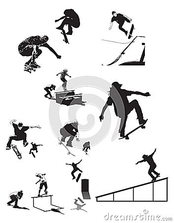 Skate Silhouettes X Vector Illustration